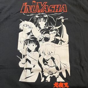 Retro 09' Inuyasha anime black and red cotton t-shirt (2XL)